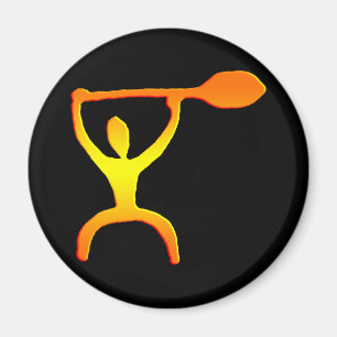 Hawaiian Paddle Man Petroglyph - Magnet Magneet