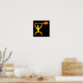 Hawaiian Paddle Man Petroglyph Print (Keuken)