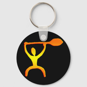 Hawaiian Paddle Man Petroglyph - Sleutelhanger