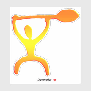 Hawaiian Paddle Man Petroglyph Sticker