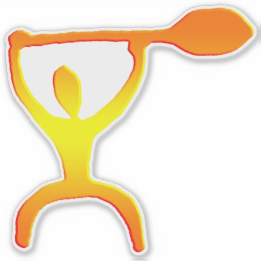 Hawaiian Paddle Man Petroglyph Sticker (Voorkant)