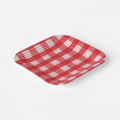 Hawaiian Palaka Red & White Plaid Square Bord (Gebogen)