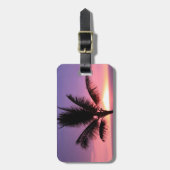 Hawaiian Palm Tree & Colorful Sunset Bagagelabel (Voorkant verticaal)