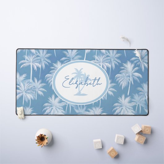 Hawaiian Palm Tree Silhouette Motif Blue ID1093 (Tableau pour enfants)