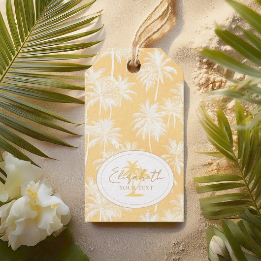 Hawaiian Palm Tree Silhouette Patroon Goud ID1093 Cadeaulabel