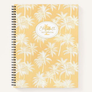 Hawaiian Palm Tree Silhouette Patroon Goud ID1093 Notitieboek