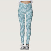Hawaiian Palm Tree Silhouette Pattern Blauwgroen I Leggings (Voorkant)