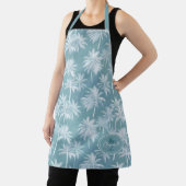 Hawaiian Palm Tree Silhouette Pattern Blauwgroen I Schort (Insitu)