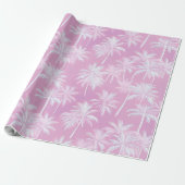 Hawaiian Palm Tree Silhouette Pattern Plum ID1093 Cadeaupapier (Uitgerold)