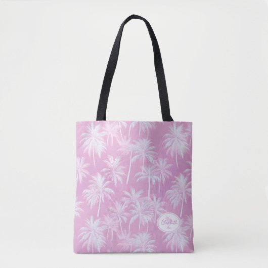 Hawaiian Palm Tree Silhouette Pattern Plum ID1093 Draagtas (Voorkant)