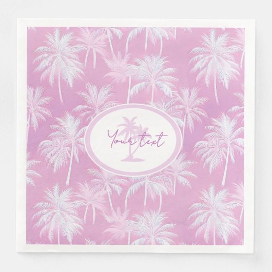 Hawaiian Palm Tree Silhouette Pattern Plum ID1093 Servet (Voorkant)