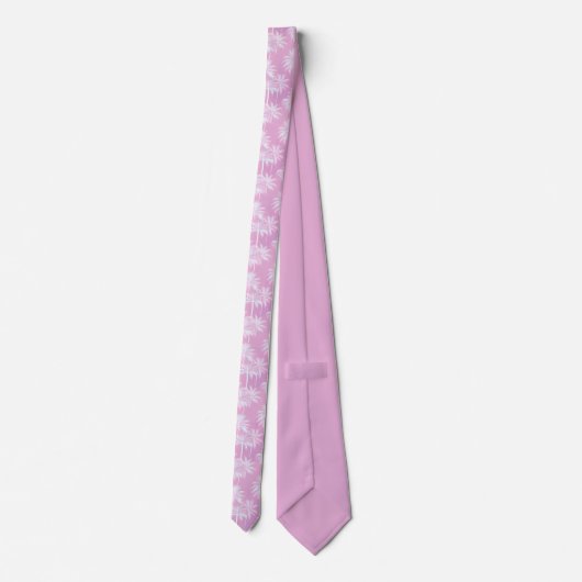 Hawaiian Palm Tree Silhouette Pattern Plum ID1093 Stropdas (Achterkant)