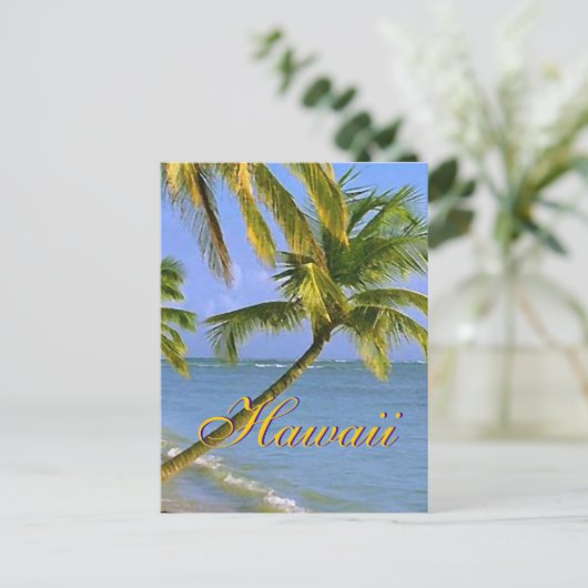 Hawaiian Palm Trees Script Briefkaarten (Staand voorkant)