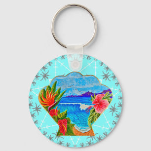 Hawaiian Paradise (blauw) Sleutelhanger