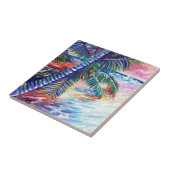 Hawaiian Paradise Coconut Palm Kauai Tegeltje (Zijkant)