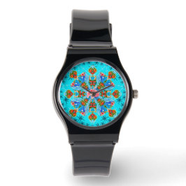 Hawaiian Paradise Flames (blauw) Horloge
