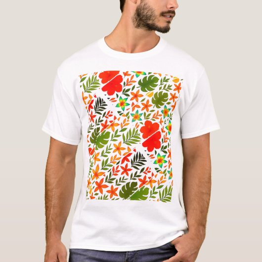 Hawaiian pattern t-shirt (Voorkant)