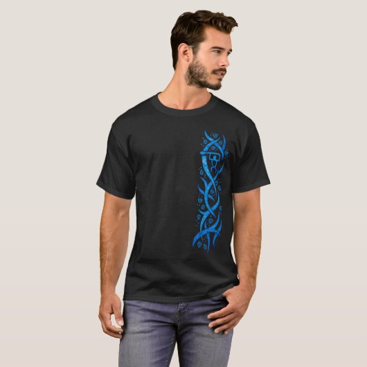 Hawaiian Petroglyph Canoe Paddler Tribal T shirt (Voorkant volledig)