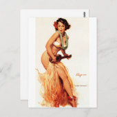 Hawaiian Pin Up Briefkaart (Voorkant / Achterkant)