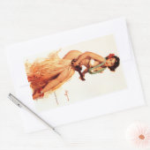 Hawaiian Pin Up Rechthoekige Sticker (Envelop)