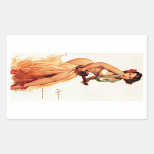 Hawaiian Pin Up Rechthoekige Sticker