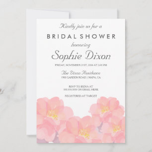 Hawaiian Pink Floral Bridal Shower Kaart