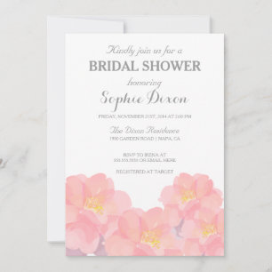 Hawaiian Pink Floral Bridal Shower Kaart