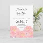 Hawaiian Pink Floral Wedding Uitnodiging (Staand voorkant)