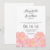 Hawaiian Pink Floral Wedding Uitnodiging (Voorkant / Achterkant)