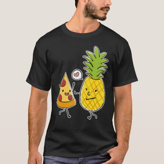 Hawaiian Pizza Slice die verliefd wordt op een T-shirt (Voorkant)