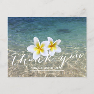 Hawaiian Plumeria Flowers Beach Weddenschap Briefkaart