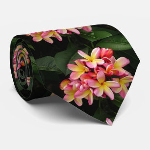 Hawaiian Plumeria Flowers Mannen Necktie Stropdas