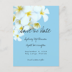 Hawaiian Plumeria Frangipani Save the Date Feestdagenkaart