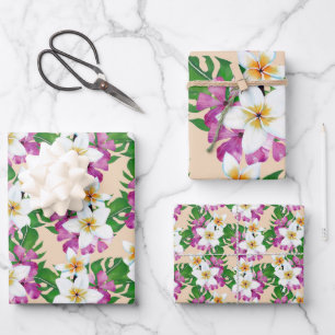Hawaiian Plumeria Gift Wrap Inpakpapier Vel
