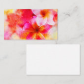 Hawaiian Plumeria in Neon Pink, Geel en Wit Visitekaartje (Voorkant / Achterkant)