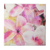 Hawaiian Plumeria Tropical Floral Tegeltje (Voorkant)