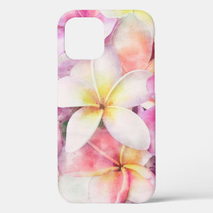 Hawaiian Plumeria Tropische Floral Waterverf iPhone 12 Pro Hoesje