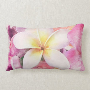 Hawaiian Plumeria Tropische Floral Waterverf Kussen