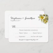 Hawaiian Plumeria White Mariage Répondre Avec Menu (Devant / Derrière)