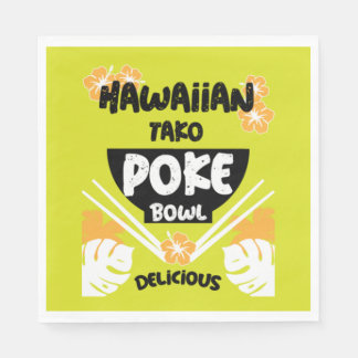 Hawaiian Poke Bowl Tako Poke Servet