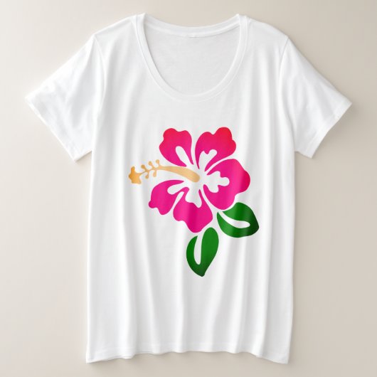 Hawaiian Print Grote Maat T-shirt (Design voorkant)