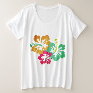 Hawaiian Print Grote Maat T-shirt
