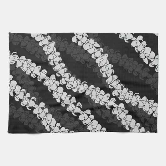 Hawaiian Print Puakenikeni lei Theedoek (Horizontaal)