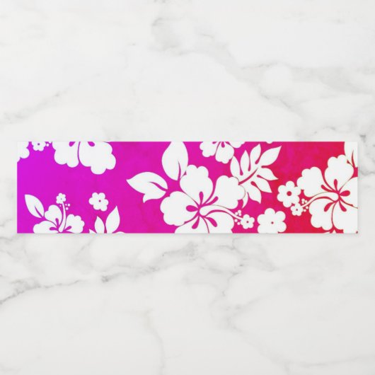 Hawaiian Print Waterfles Etiket (Enkel label)