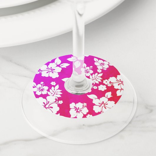 Hawaiian Print Wijnglaslabel (Dichtbij)