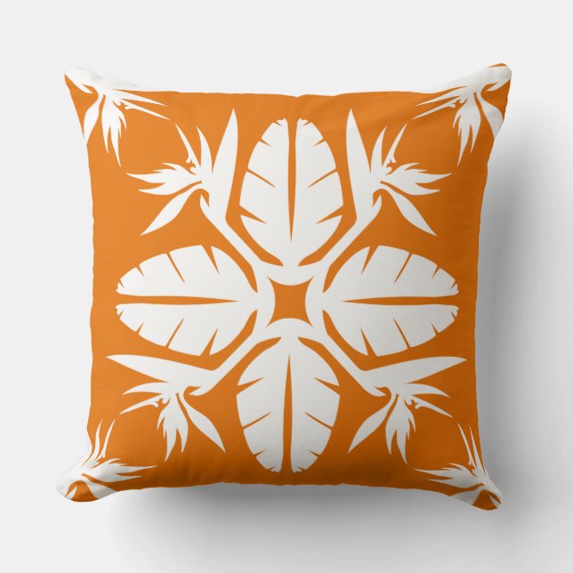 HAWAIIAN QUILT oiseau de paradis Coussin (Recto)