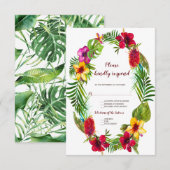 Hawaiian Radiant Tropical Floral Wreath RSVP (Devant / Derrière)