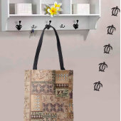 Hawaiian Sailing Canoe en Petroglyph Tapa Tas