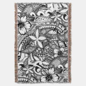 Hawaiian - Samoan - Polynesiaans stammenSierkussen Deken (Voorkant Verticaal)