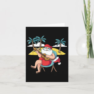 Hawaiian Santa Claus Hawaian Guitar Kerstmis in J Kaart